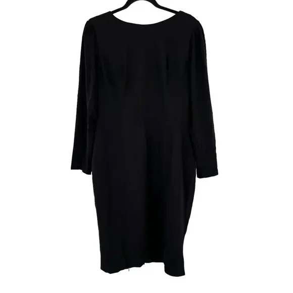 ECSD - Dress the Population dress Nadia long sleeve scoop back midi black  X-Large XL